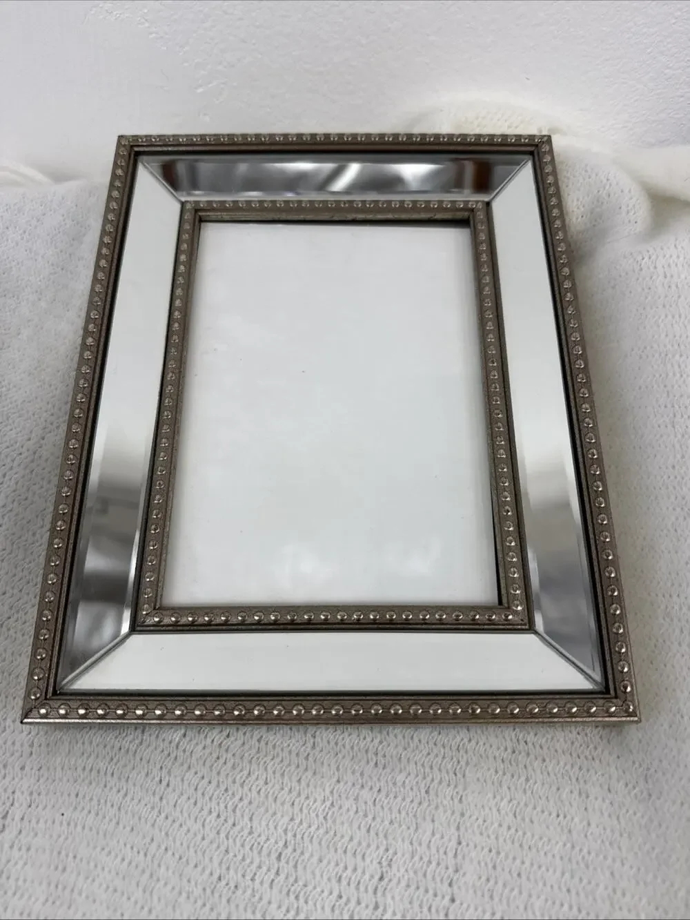 Vintage Mirror Trim Glass Picture Frame 5x7 EUC
